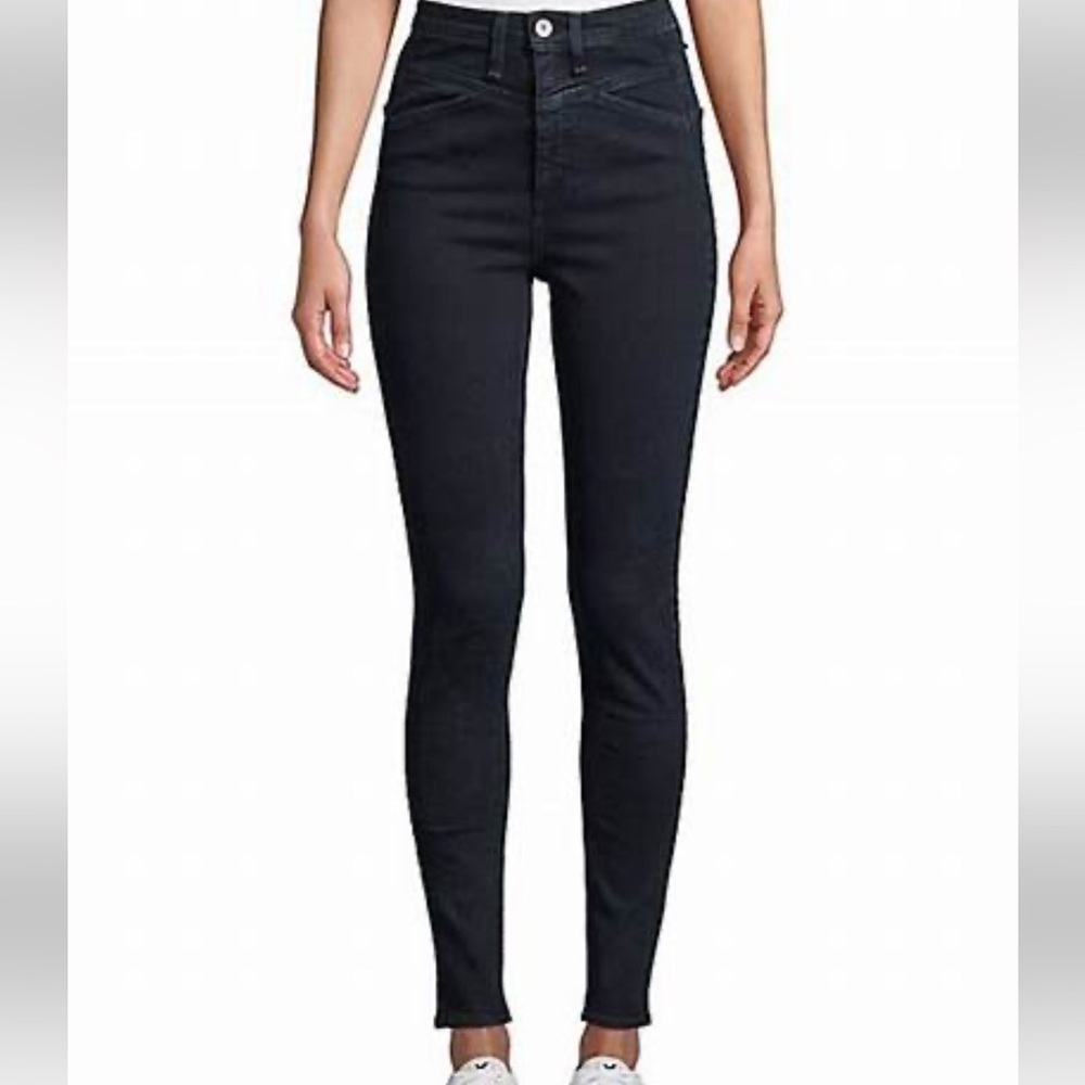 RAG & BONE JANE SUPER HIGH RISE SKINNY  JEANS IN A DARK WASH SIZE 27